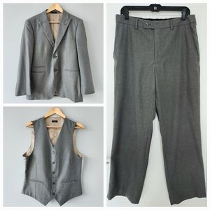 3pc Modern Fit Suit - JF J. Ferrar - Gray - 38S